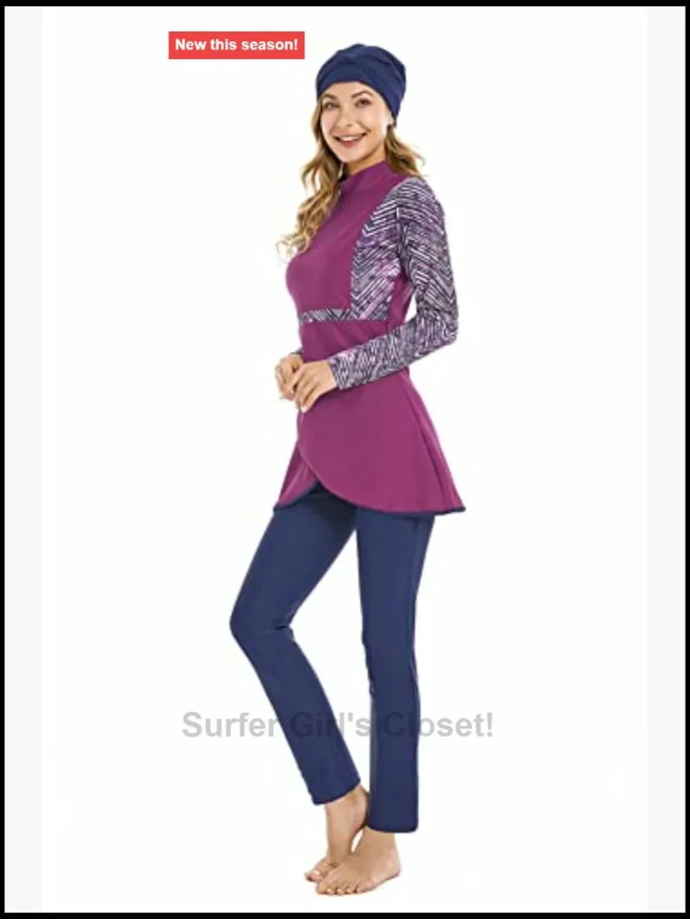 Modest Plus Size Swimsuit Long Sleeve Full Coverage Burkini with Hijab